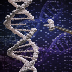 scientist removes a snippet of DNA from a double helix - deposit photos - CRISPR